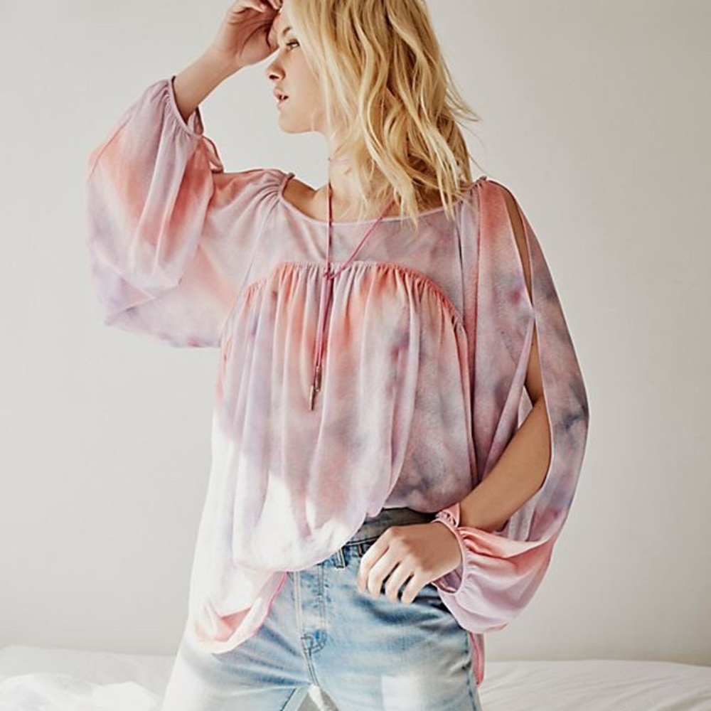 FREE PEOPLE MYSTIC TUNIC Sz L Split Sleeves